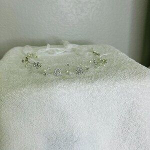 NWOT Stunning Silver Sequin with Pearls Cowboy Hat Band SKU 205